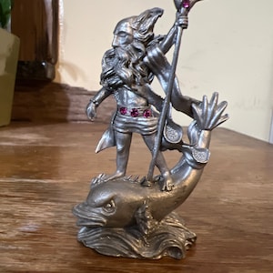 Mythical Sea God Poseidon or Neptune Spoontiques Pewter 3-1/4”T x 2”W x 1-1/8”D