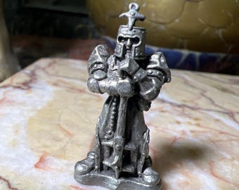 Paladín humano de peltre Ral Partha, 1985, 1-3/8”T, firmado