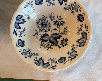 One Johnson Brothers Hand Etched Design Windsor Ware ‘Malvern Blue’ Cereal Bowl England 6-1/8”D x 1-7/8”