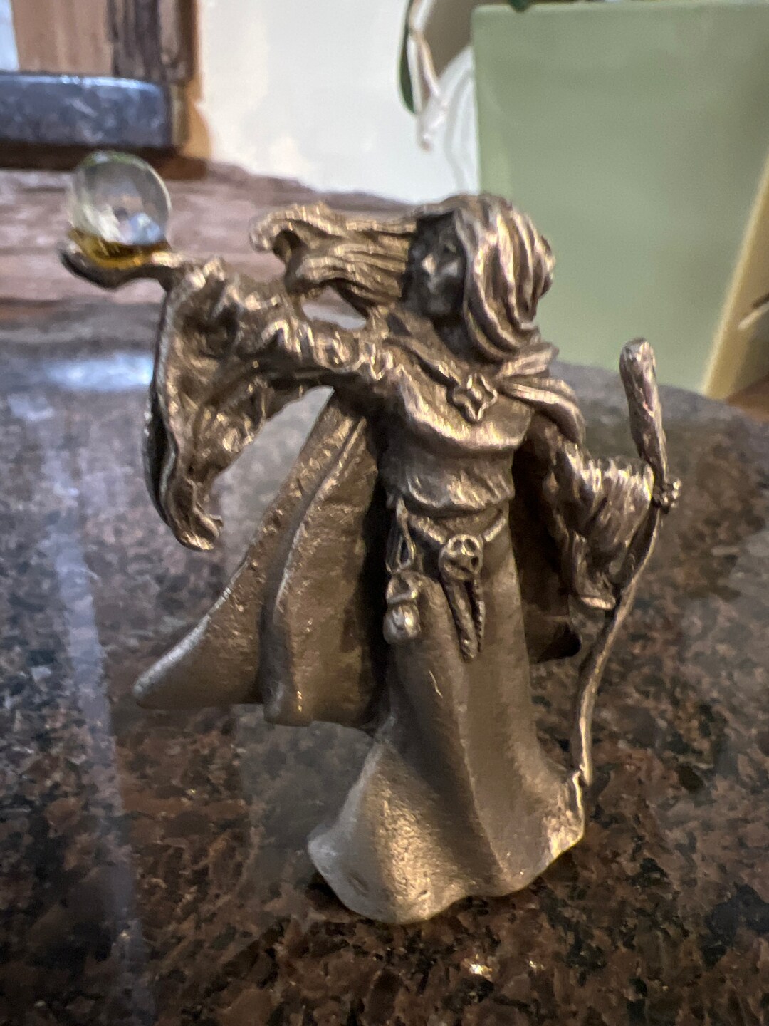 Fine GALLO Pewter Figurine Girl Holding Crystal Ball 21/4T X Etsy