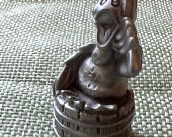 Vintage Hudson Pewter Farm Figura Serie 2291 Pato en tina de lavado 1-1/2" 1981