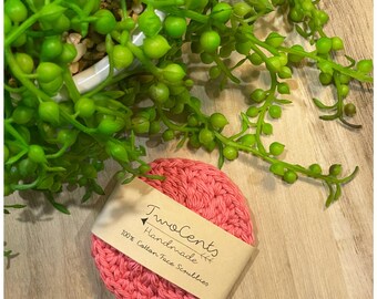 Crochet Face Scrubbies | Crochet Make Up Remover Pads | Eco Face Scrubbies ~ Tangerine