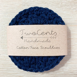 Crochet Face Scrubbies | Crochet Make Up Remover Pads | Eco Face Scrubbies | Zero Waste ~ Navy