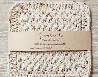 Crochet Wash Cloth | Eco Friendly | 100% Cotton | Zero Waste | Sonoma Print |