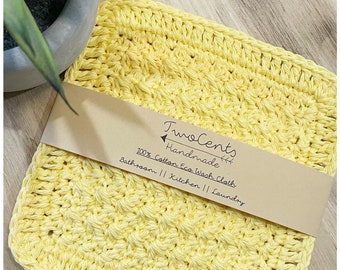 Crochet Wash Cloth | Eco Friendly | 100% Cotton | Zero Waste | Daffodil |