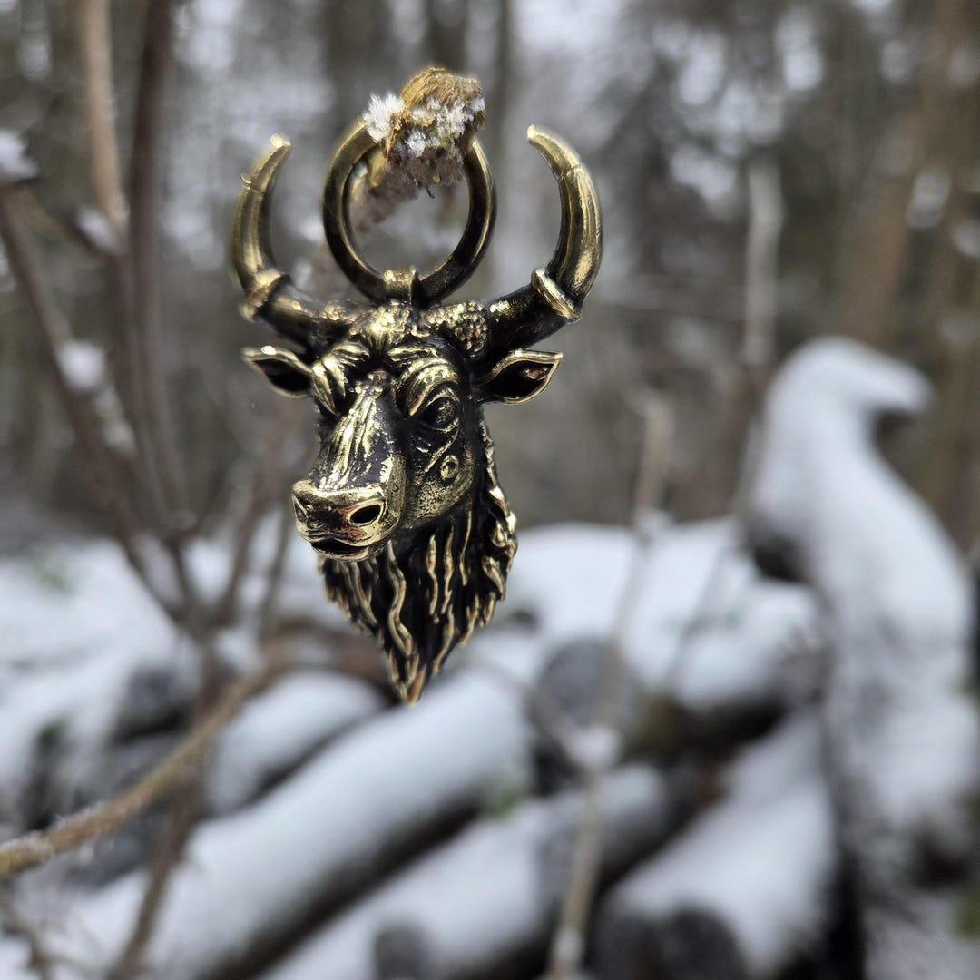 Bull Head Pendant (60 Mm) / Keychain – Handmade Bronze, Strength Symbol ...