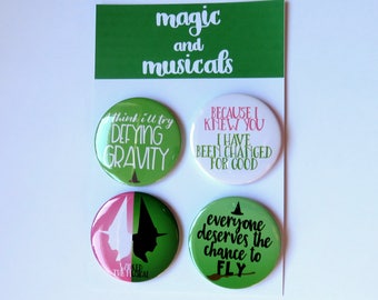 Wicked The Musical Inspired button/badge or magnet bundle