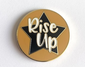 Hamilton musical inspired hard enamel pin - "Rise Up" 1inch circular musical theatre enamel pin