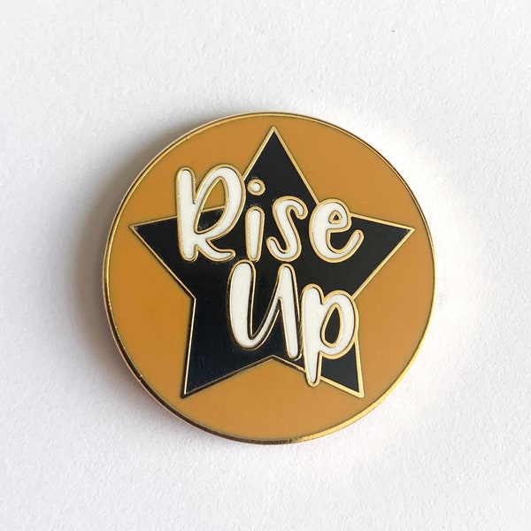 Hamilton musical inspired hard enamel pin - "Rise Up" 1inch circular musical theatre enamel pin