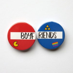 Be More Chill The Musical inspired buttons/badges or magnets - &quot;boyf-riends&quot;