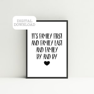 The Addams Family inspired art print (digital download) - &quot;It&#39;s family first”