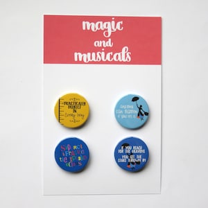 Mary Poppins The Musical inspired button/badge/pin or magnet bundle