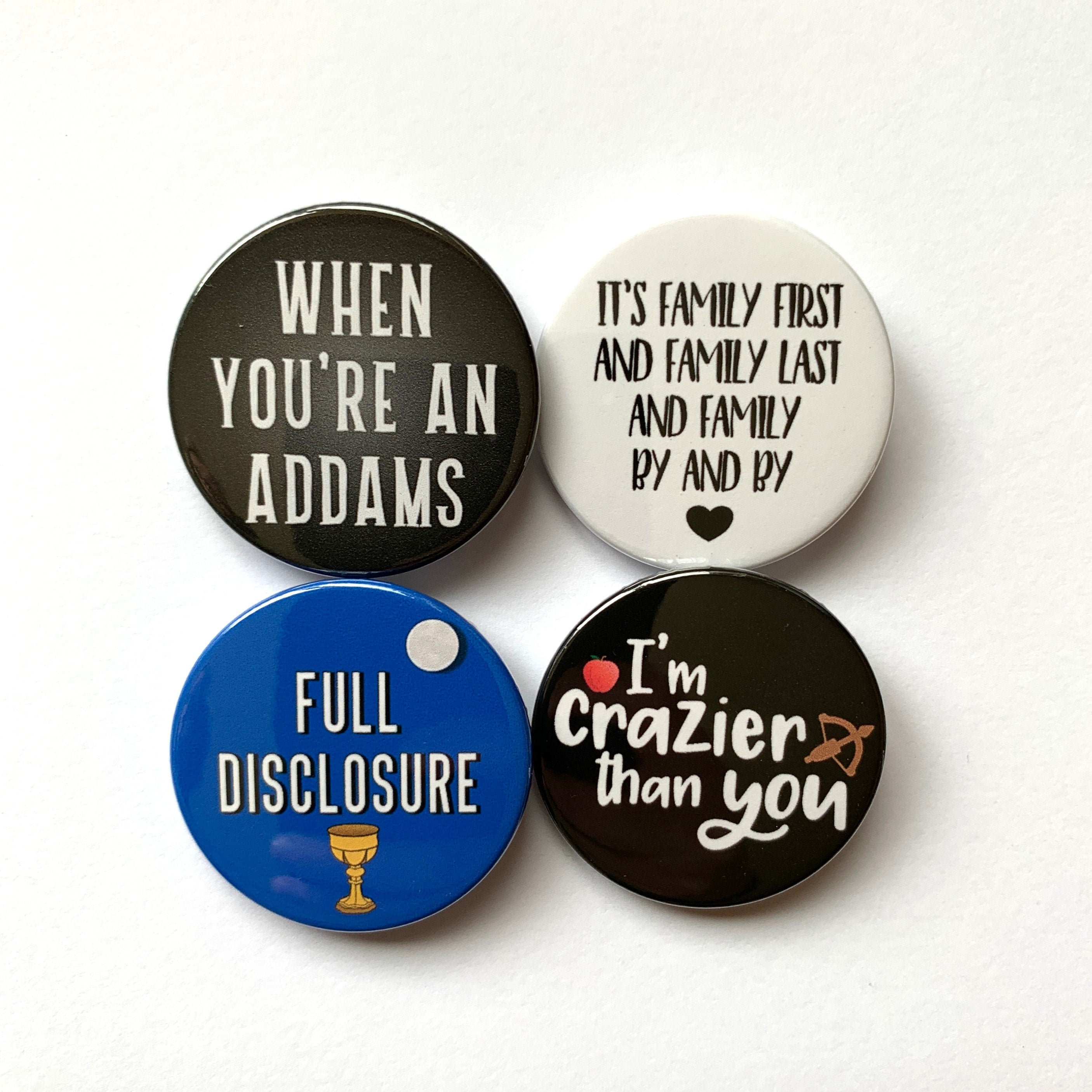 The Addams Family Musical Inspired Button/badge or Magnet image