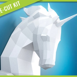 Papercraft Unicorn PAPERCRAFT KIT Unicorno modello Unicorno Papercraft fai da te Unicorno Low Poly 3D Unicorn Paper Craft Unicorn origami scultura