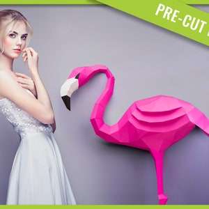Flamingo PAPERCRAFT KIT Papercraft Flamingo carta Flamingo Papercraft fai da te Flamingo Low Poly 3D Flamingo Paper Craft Shark origami scultura