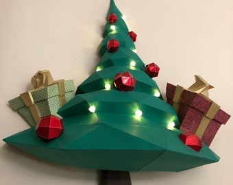 CHRISTMAS Tree Papercraft, PAPERCRAFT Christmas tree, Low Poly 3D, paper model, Paper Craft, paper sculpture, Christmas tree origami, DIY