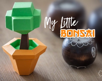 Free Papercraft BONSAI - Minecraft style - Digital PDF Download