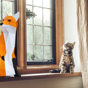 Fox Papercraft Fox - ALL READY PRECUT Kit Sitting Fox - Animal ...