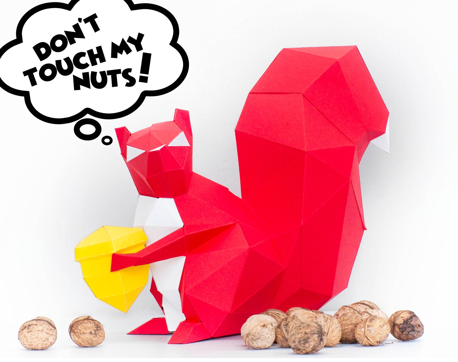 Papercraft Squirrel Papercraft KIT Precut, High Paper Quality 300gsm