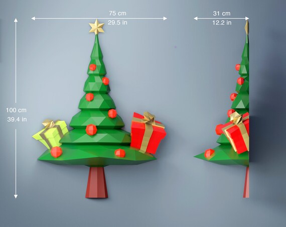 Christmas Baum Papercraft Papercraft Weihnachtsbaum Low Poly 3d Papier Modell Papier Handwerk Papier Skulptur Weihnachtsbaum Origami Diy