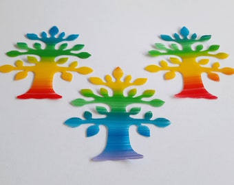 Wachs-Baum (Regenbogen) **7,2 x 6,8 cm** Taufe/Kerzenverzierung