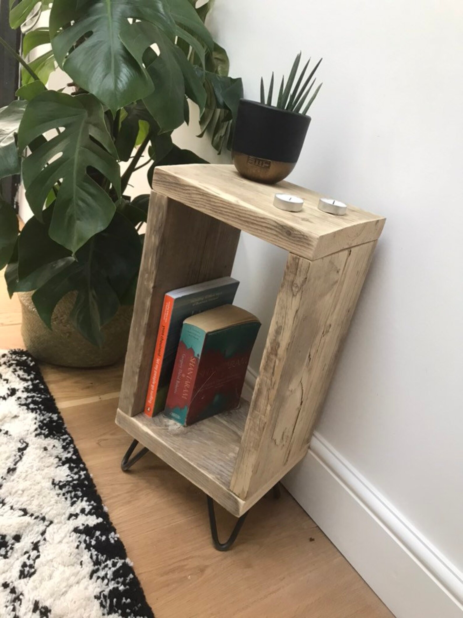 Reclaimed Wood Bedside Table Etsy UK