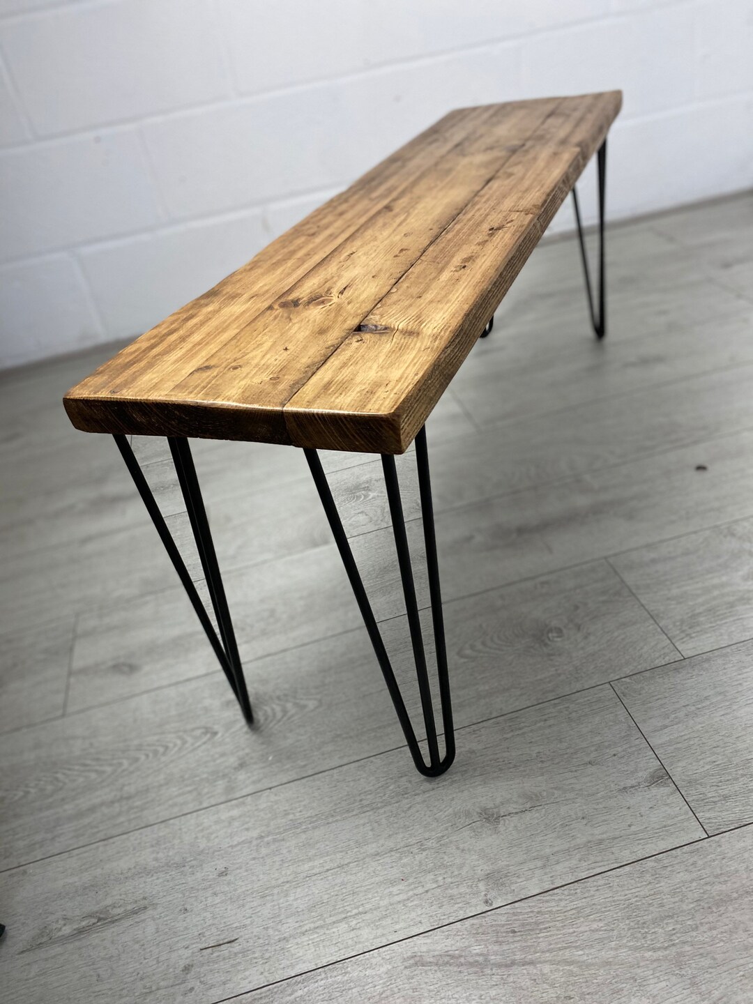 Large Bench Hairpin Legs Contemporary Wooden Reclaimed Etsy UK