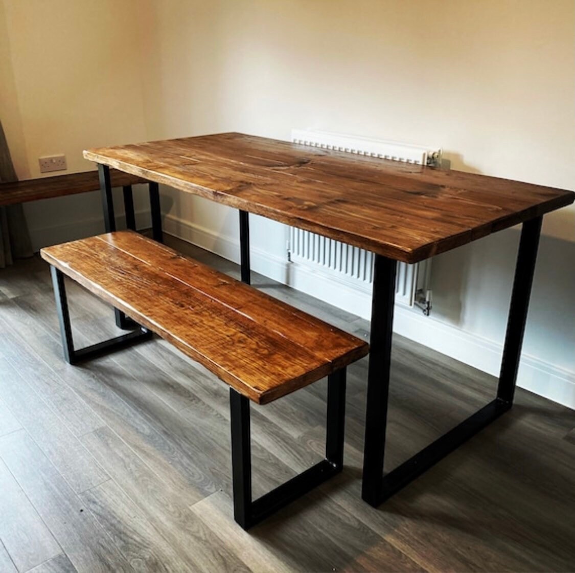 Chunky Wood Table and Bench Etsy UK