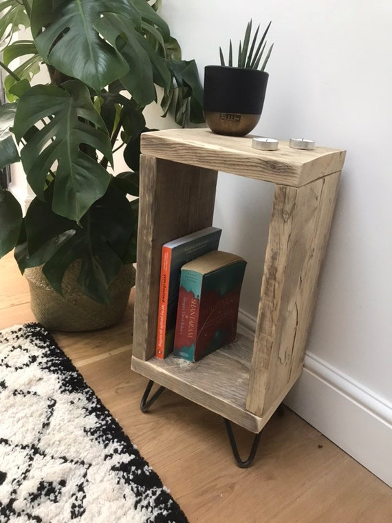 Reclaimed Wood Bedside Table Etsy