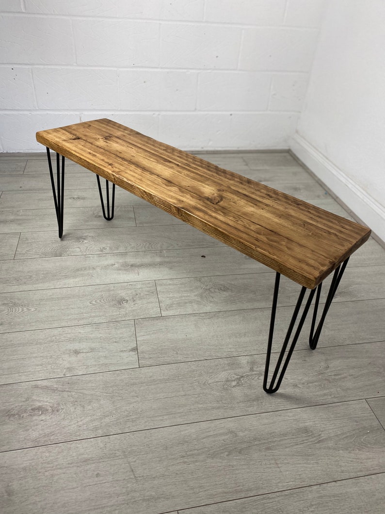 Large Bench Hairpin Legs Contemporary Wooden Reclaimed Etsy UK