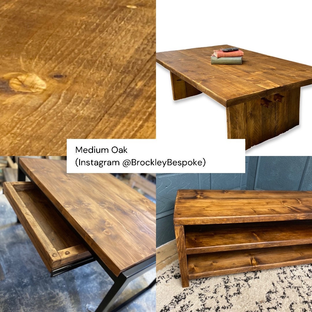 Mesa fija en madera maciza rústica con patas gruesas • ISMOBLE