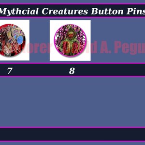 Mythical Creatures BUTTON PINS Monsters Magical Mermaids - Etsy