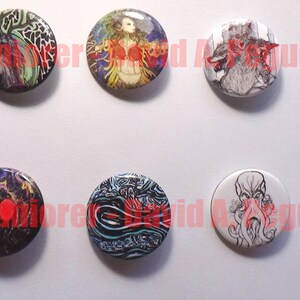 Mythical Creatures BUTTON PINS, Monsters, Magical, Mermaids, Wendigo ...