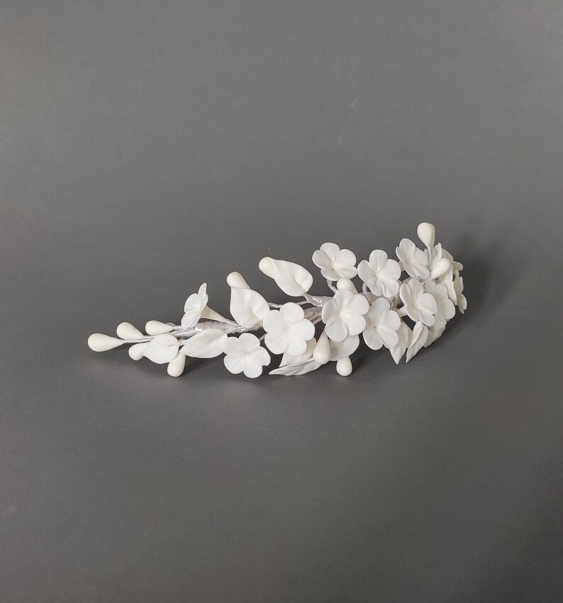 Bridal Tiara with White Flowers White Bride Tiara Bride Etsy