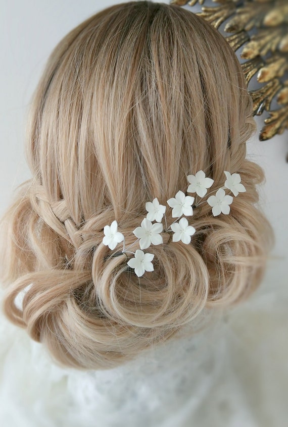white hair pins