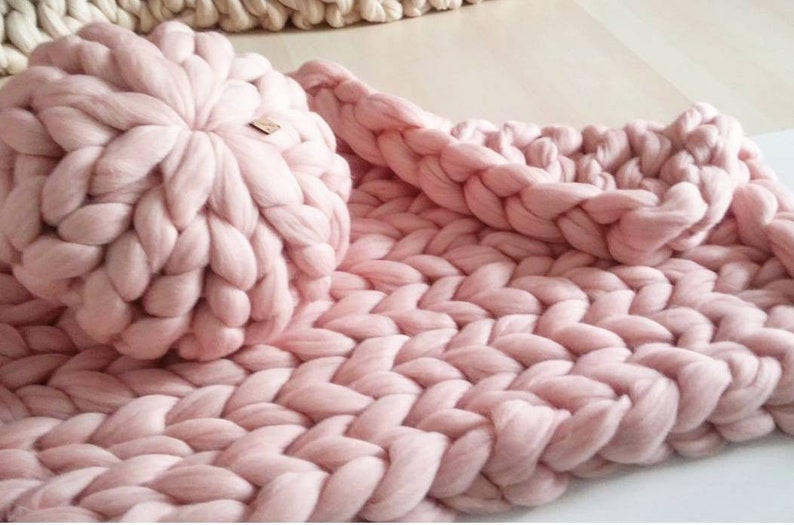 Chunky Knit Wool Throw Decorative Blanket International Etsy