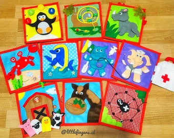 VOL 4 "Animal World" Quiet Book, Busy Book, Toddler Activity Book