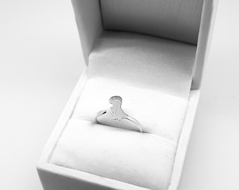 T-Rex-staartring - sterlingzilver - (cadeau dinosaurus)