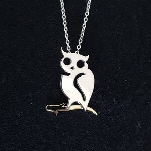 Owl Sterling Silver Pendant Handmade with gift box