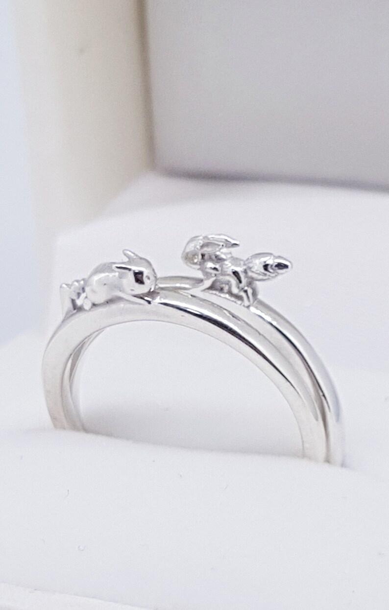 Pikachu and Eevee Combo Rings x2 Silver Rings