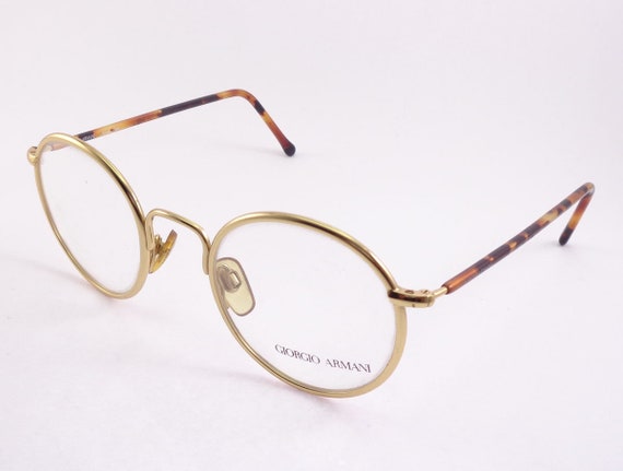 Giorgio Armani 148 Vintage Eyeglasses Round Color Gold Etsy