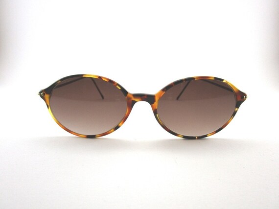 Lunettes De Soleil Vintage Viennaline 1088 30 - Marron Ovale - Acétate - Neuf Avec étiquettes