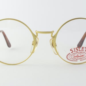 Sisley s087 vintage eyeglasses round color gold Made in Italy NOS