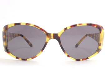 Galileo vintage sunglasses cateye tartoise brown / yellow black lenses for woman