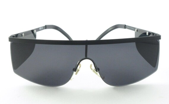 Lunettes De Soleil Vintage Polaroid Boris Becker 4806A - Années 80 Italie - Or - Large
