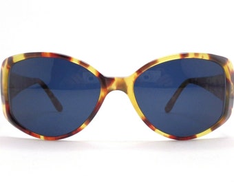 Galileo vintage sunglasses cateye tartoise brown / yellow blue lenses for woman