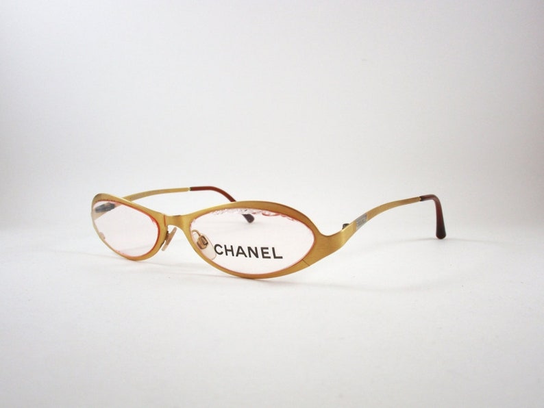 Chanel 2025 Vintage Eyeglasses Made in Italy NOS Color Gold Etsy