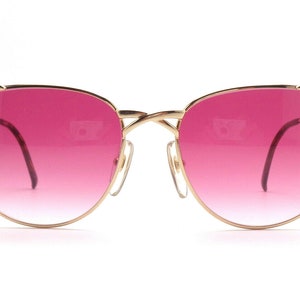 Paloma Picasso 3792 vintage sunglasses colour gold and red lenses cateye for woman