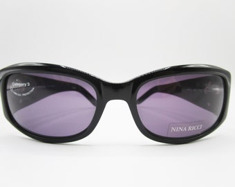Nina Ricci Paris NR3172 lunettes de soleil vintage 1990 papillon noir / acier pour femme
