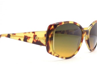 Galileo vintage sunglasses cateye tartoise brown / yellow green and yellow lenses for woman